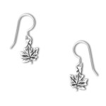 Simple Pewter Maple Leaf Dangle Earrings